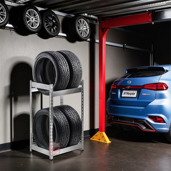 Стеллаж для хранения 4 колес SB 115х70х53  фото в интерьере - СтеллажМастер